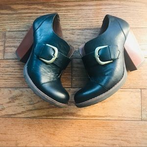 Korks Baroque Black Leather Heeled Ankle Boot 7.5